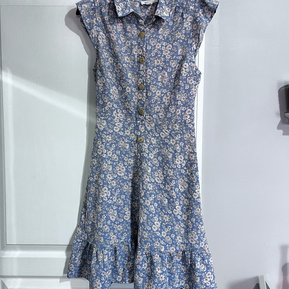 Monteau Los Angeles Dresses & Skirts - Monteau Los Angeles Button Front Midi Dress in Blue Floral